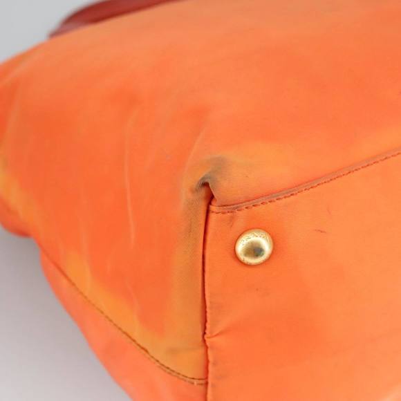 PRADA Hand Bag Nylon Leather 2way Orange Auth 99127 - Picture 14 of 16